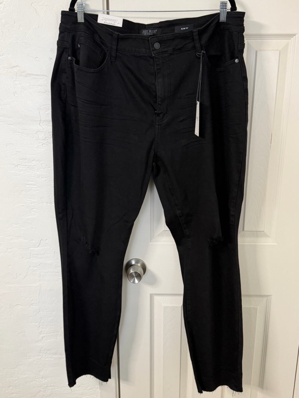 Judy Blue Black Distressed Slim Fit Jeans